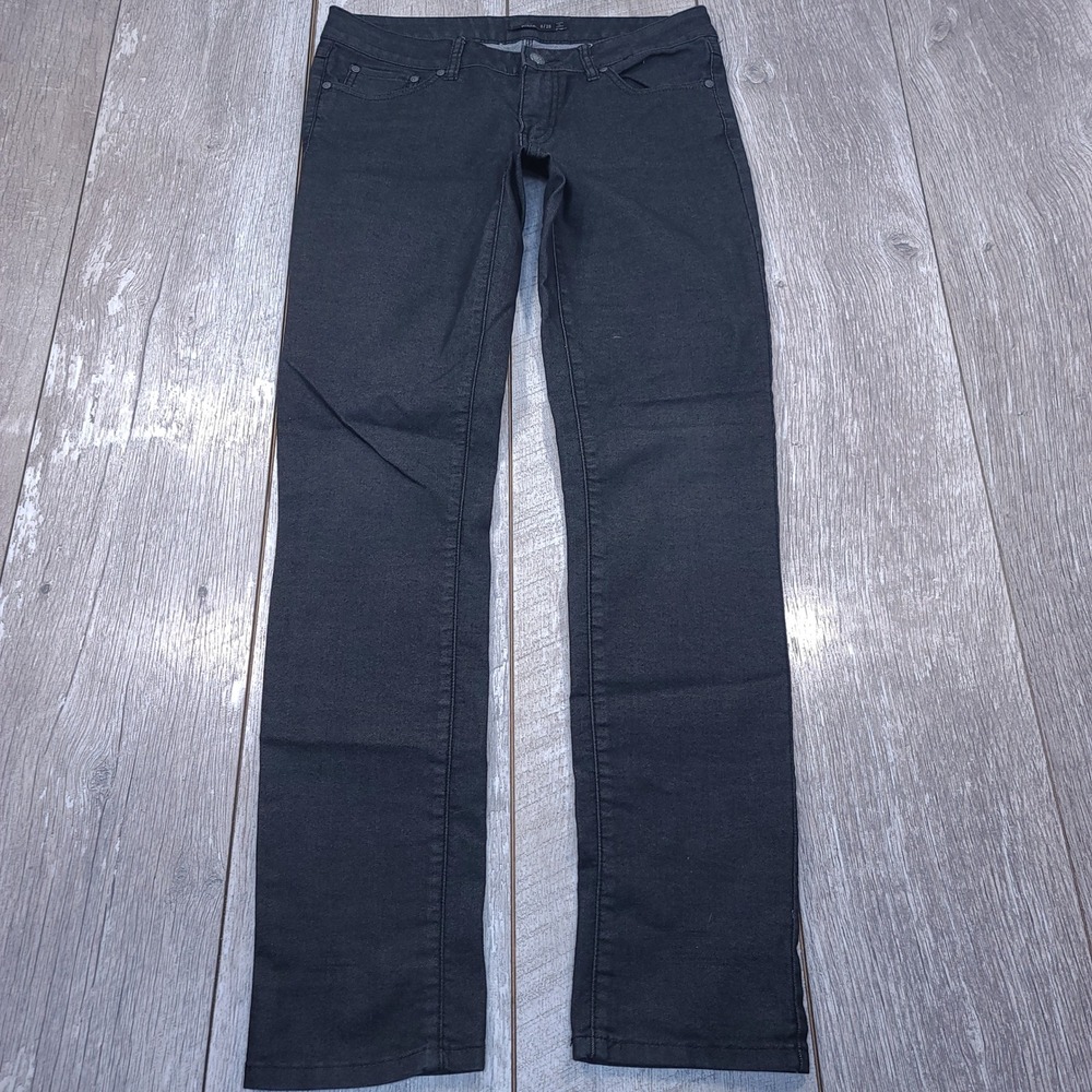 prAna Jeans Women 6/28 Black Skinny Organic Cotton Stretch Low Rise Straight Leg
